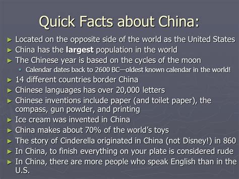 what are 5 fun facts about china